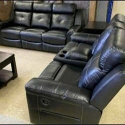 With Interest-Free Financing Payment 🆕Black Power Reclining Living Room Set By Ashley 💞 Sofa&oveseat 💥Financing Available 