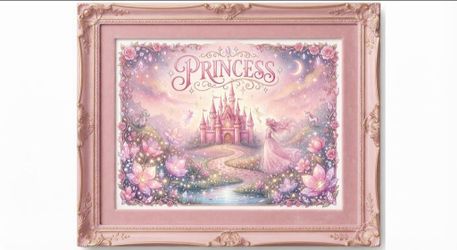 8.5x11 Cardstock  Print Princess Pink Castle Wall Art Print