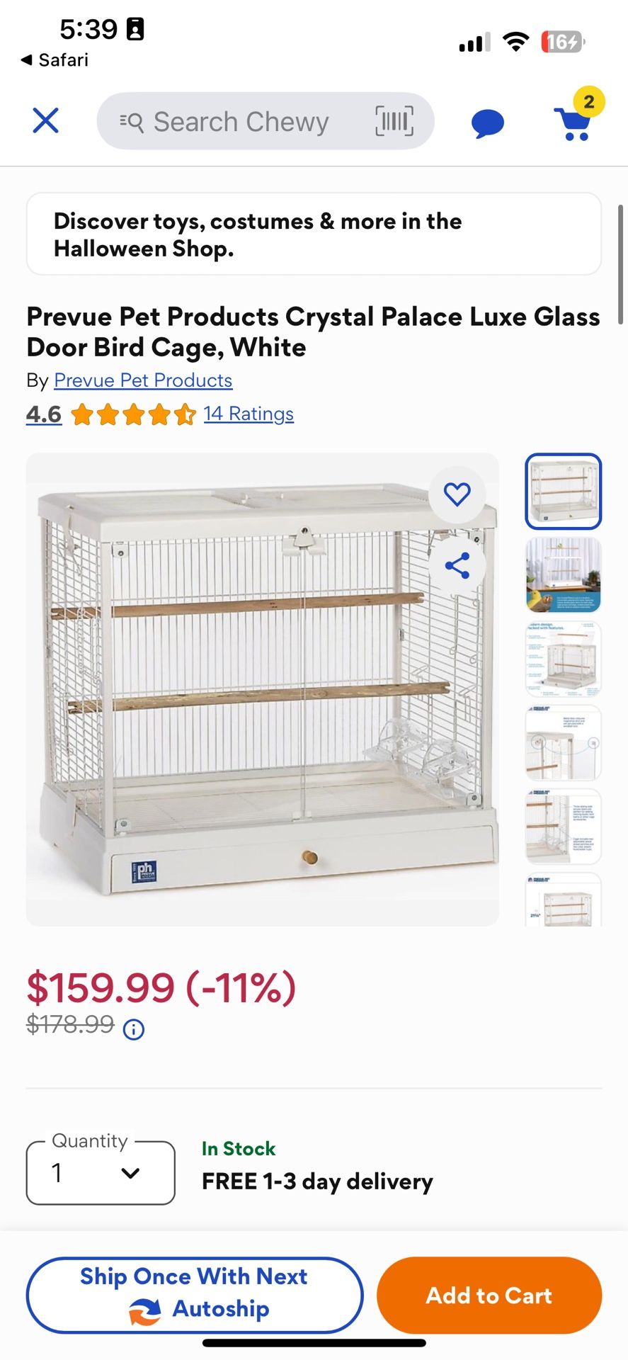 Glass door Bird Cage