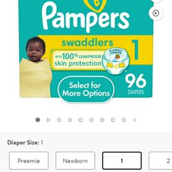 Pampers Swaddlers Size 1 Cute Penguin Print