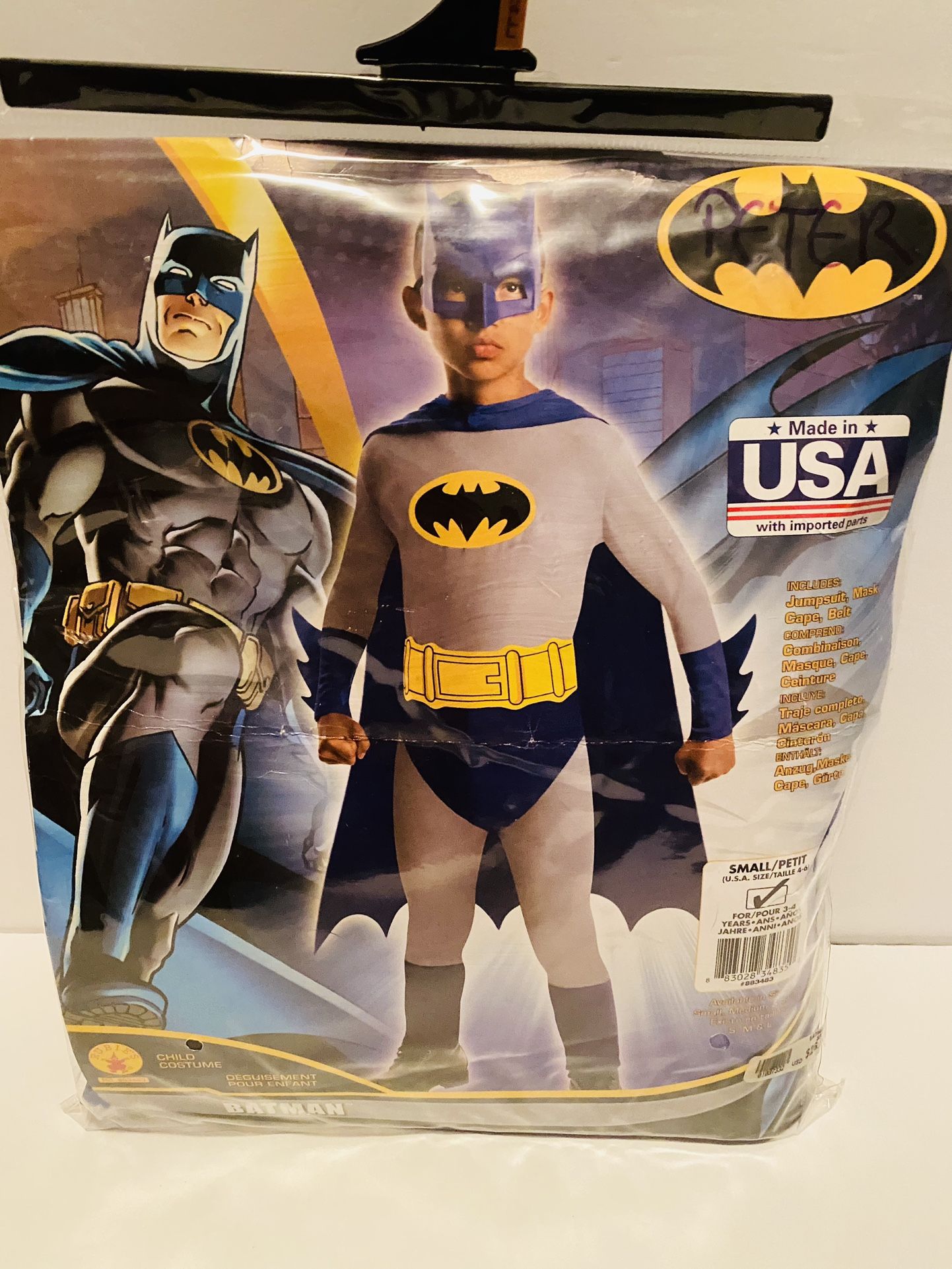 Batman costume -Kids Size 4-6