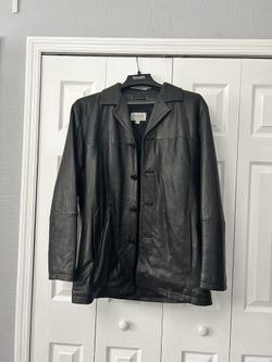 Black Leather Coat - Men