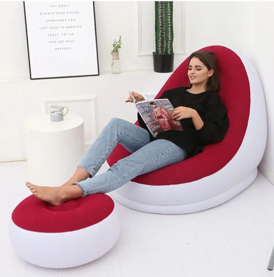 PLKO Inflatable Chair with Household air Pump,Inflatable Lounge Chair for Indoor LivingRoom Bedroom ReadingRoom Office Balcony,Outdoor Travel Camping 