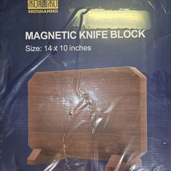 Magnetic Knife Block 14x10 Wood Countertop Stand HOSHANHO