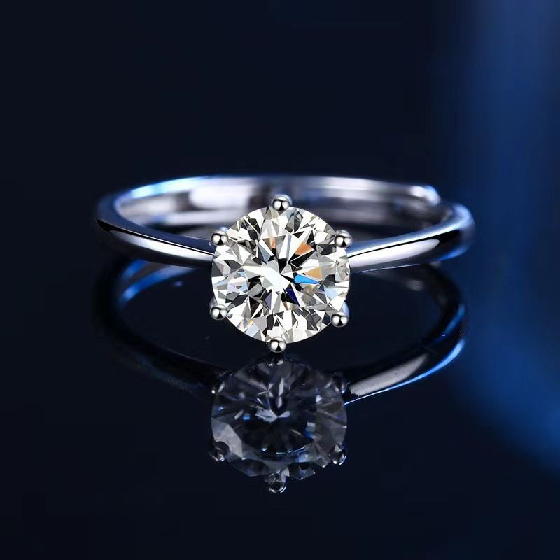 Certified 3 Carat Round Moissanite Ring/18 gold filled Stamped Silver Ring