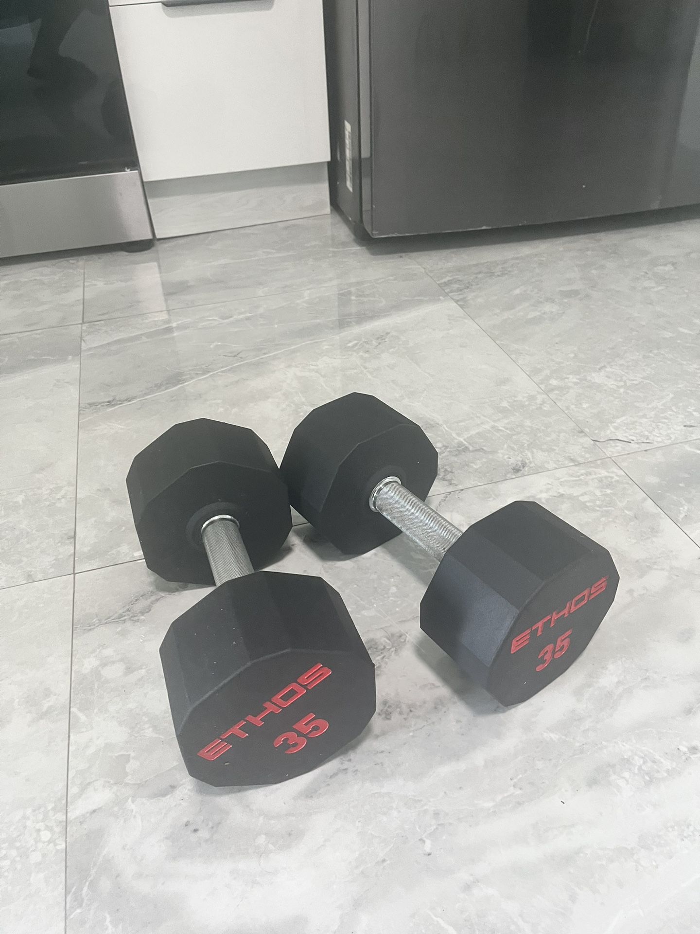 New Pair Of Ethos Rubber Hex Dumbbells 35lb Total 70lb