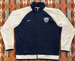 Nike Team USA Soccer Jacket Blue/White Full Zip Swoosh Logo Men’s 2XL