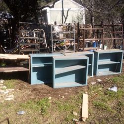 4 Blue Metal Shelves 