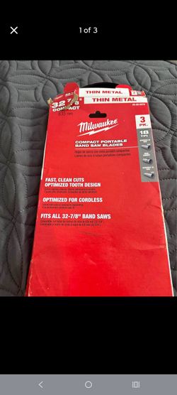 Milwaukee Compact Portable Band Saw Blades 3-Pack