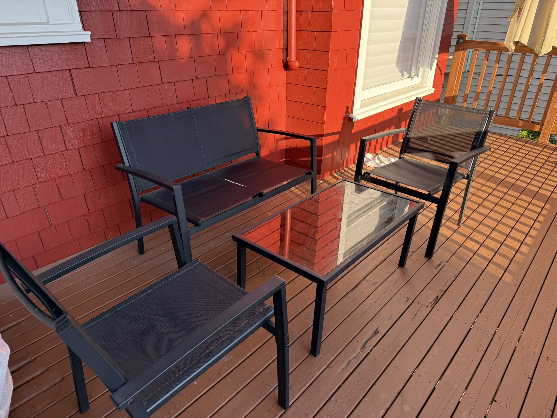 FREE 4 Pc Patio Furniture Set Black Metal