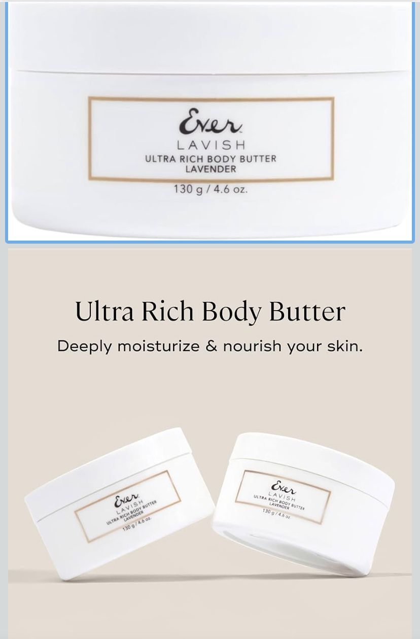 EVER Lavish Ultra Rich Body Butter – Lavender Scented Antioxidant & Vitamin-Infused Moisturizer