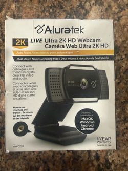 Aluratek LIVE Ultra 2K HD Webcam,