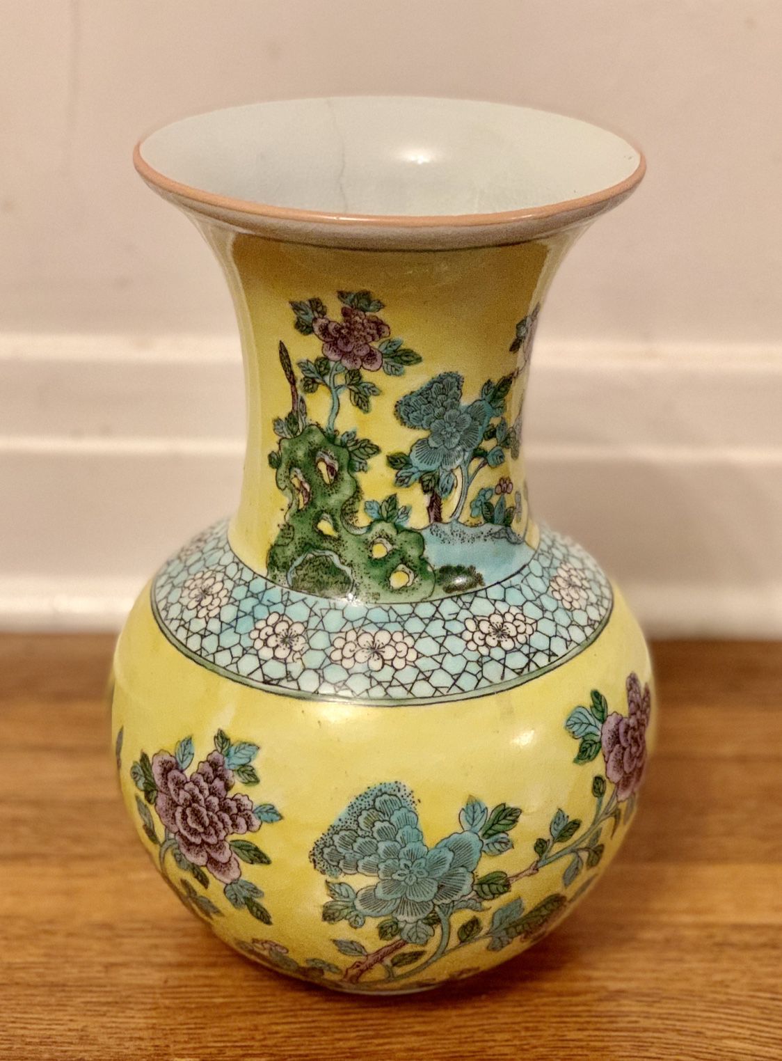 Vintage Hand Painted Japan Cloisonne Vase Mcm 