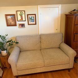 Grey/ivory Woven Loveseat Couch