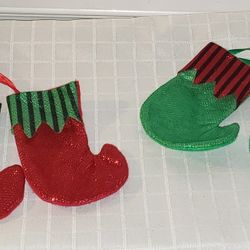 Mini Felt & Sparkle Holiday/Christmas Stockings (3 per set)