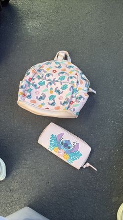Stitch  backpack and wallet