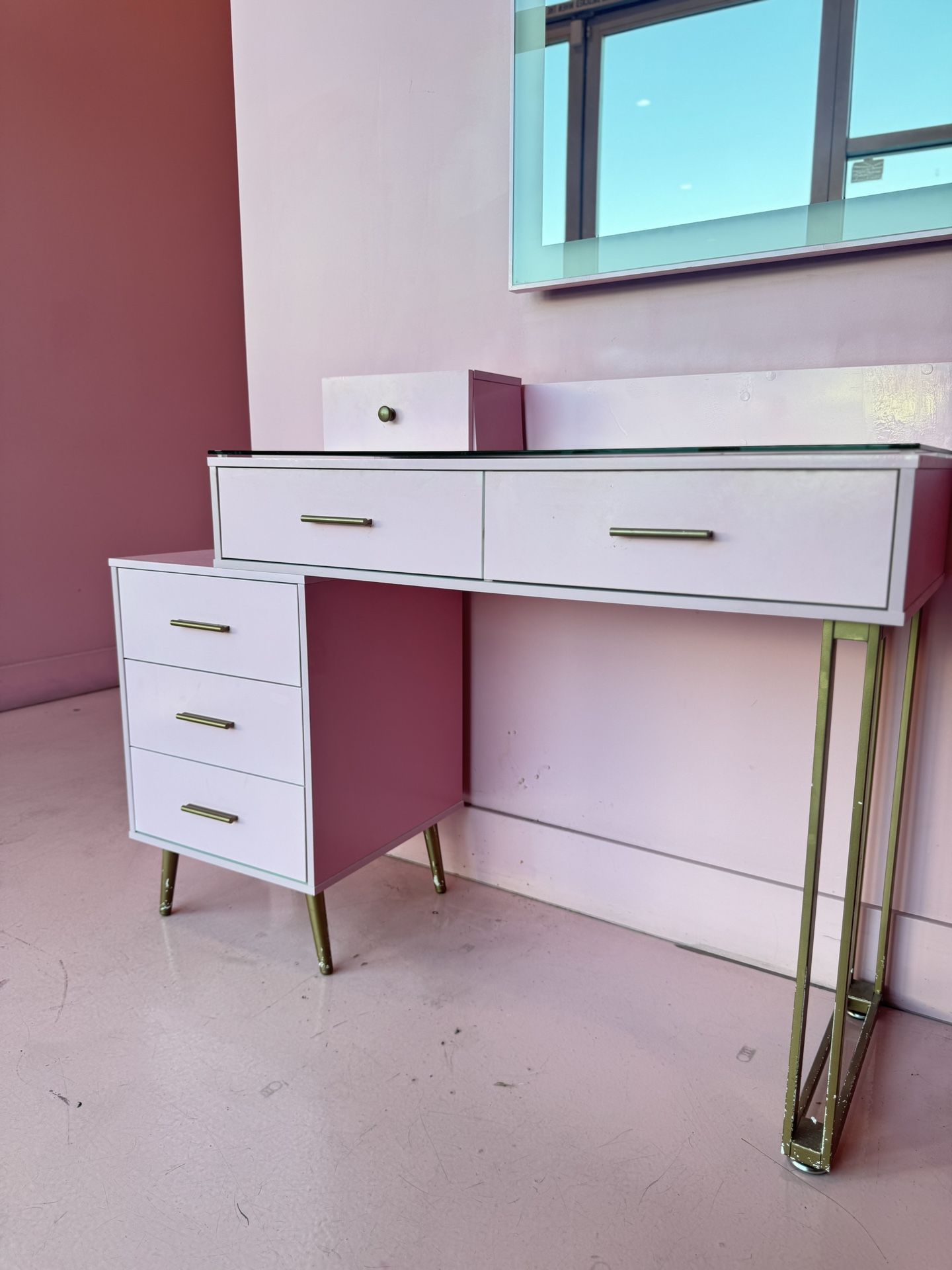 Pink Vanity Desk