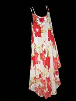 Floral Hibiscus Print Strappy Asymmetrical Sundress