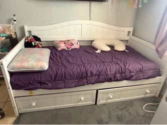 Twin bed with storage and mattress