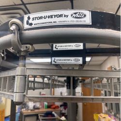 White Stor-U-Veyor Motorized Garment Conveyor – Working Condition – Commercial Dry Cleaning Rack
