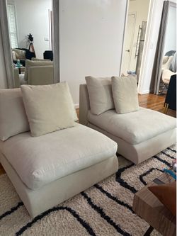 2 ivory Armchairs for sale
