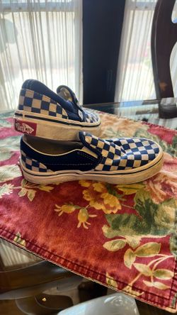 Kids Vans Blue And White Checkers