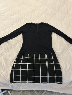 Black Dress With Plaid Skirt