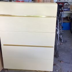 Vintage 1980’s Postmodern Lane 5 Drawer Dresser & 2 Twin Headboards