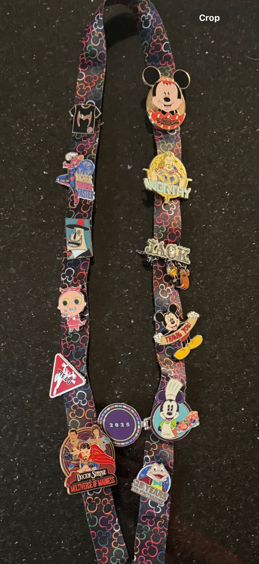 Disney Pins on Lanyard