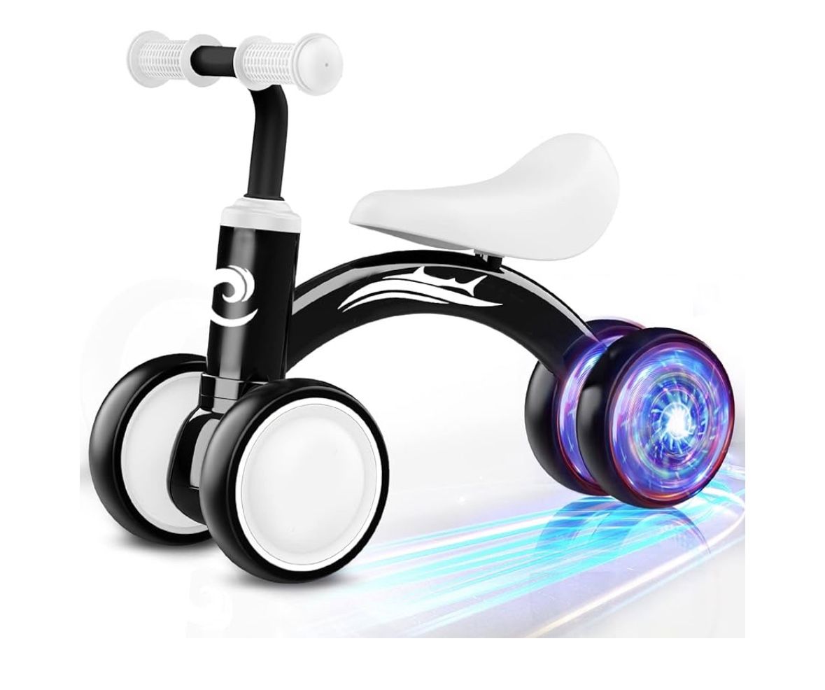Colorful Lighting Baby Balance Bike Toys for 1 Year Old Boy Gifts, 10-36 Month Toddler Balance Bike,