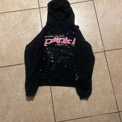 Pink Spider Hoodie  Black