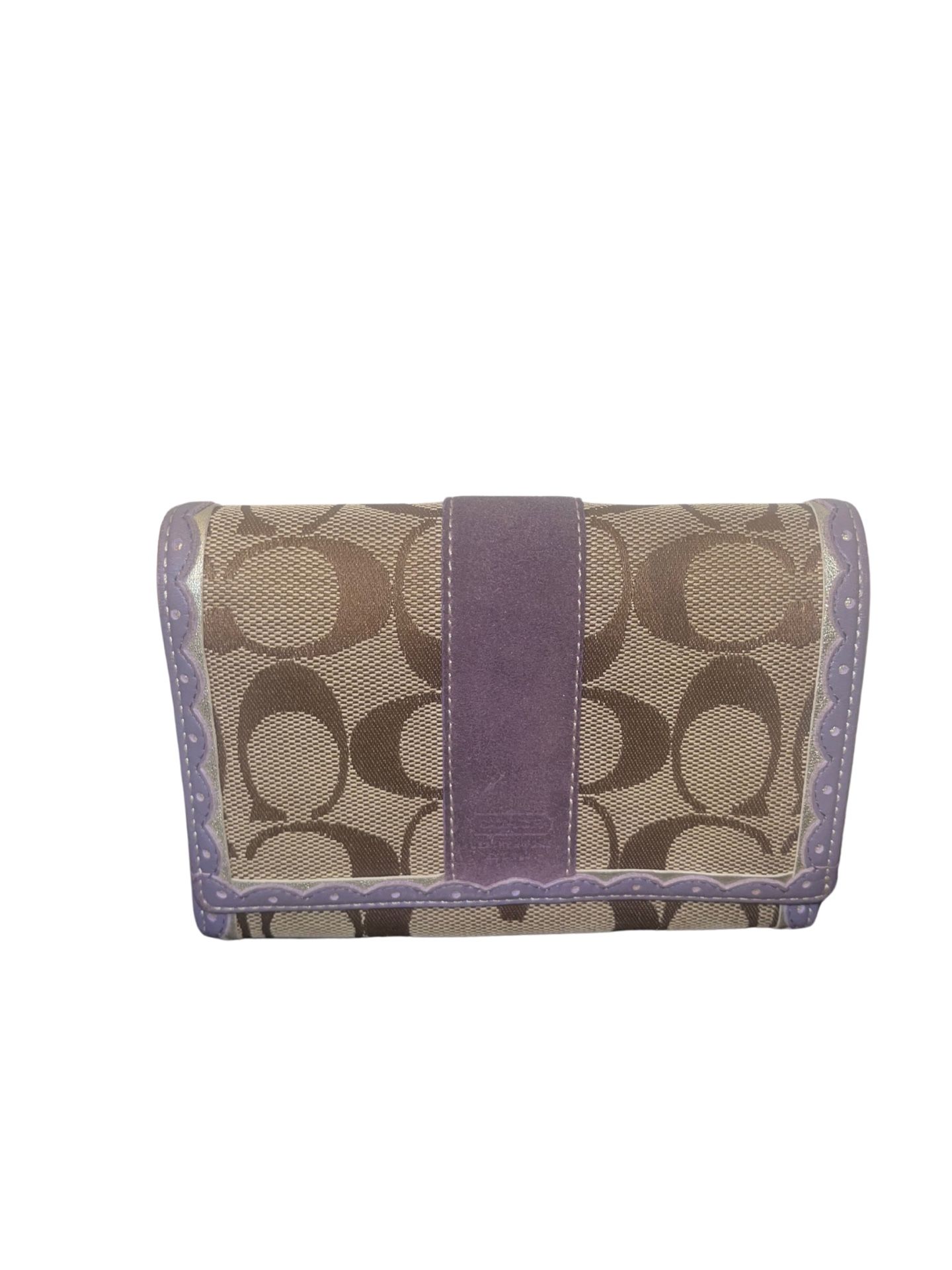 Coach Signature Canvas & Purple Wallet