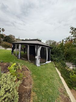Outside gazebo