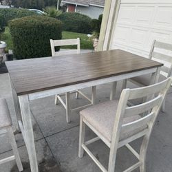 Rustic Dining Table With 4 Chairs