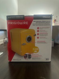 Frigidaire 6 Can Portable Retro Mini Cooler with Built-in Bluetooth Speaker, 4 Liter Personal Cooler, Yellow EFMIS151