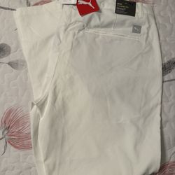 mens pants 38/32 puma white new with tags