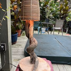 Handmade Oak Lamp With Bluetooth