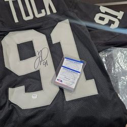 NFL JERSEY Signed By: Justin TUCK! Two Left!