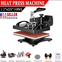 8 in 1 Digital T-Shirt Heat Press Machine Combo Sublimation Transfer Printer 
