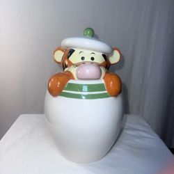 Vintage Disney Tigger Peek A Boo Cookie Jar Canister.