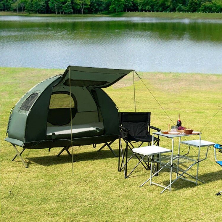 2Person Compact Portable PopUp Tent Air Mattress & Sleeping Bag