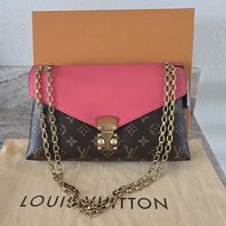 Authentic Louis Vuitton Monogram Pallas Crossbody Shoulder Bag