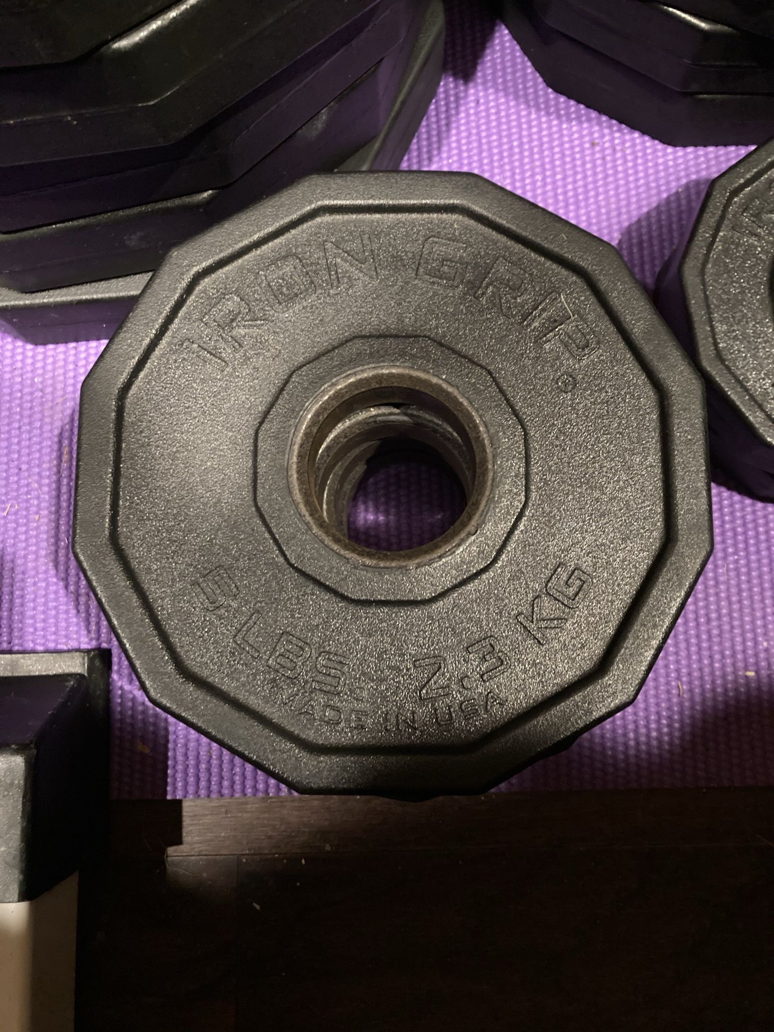 RARE Iron Grip Commercial Quality Urethane Wrapped Steel Weight Plates