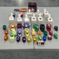 Mixed Lot of 40 Craft Paper Punches EK SUCCESS Marcy Uchida shapers Scrapbook. Mixed lot of assorted colors and sizes. Lot includes some Disney ones. 