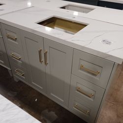 48" Solid Wood Bathroom Vanity with Quartz Top & Sink for $1050