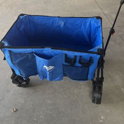 Ozark Trail Camping All-Terrain Folding Wagon with Oversized Wheels, Blue, 23in Height