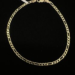$475 Yellow Gold Figaro Anklet Bracelet