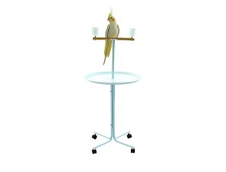 Large 23" Play T-Stand Perch Metal Base Parrot Bird Cage Amazon African Grey Macaw Cockatoo (white)(18)
