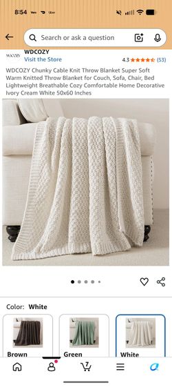 Chunky Cable Knit Throw Blanket Super Soft Warm Knitted Throw Blanket