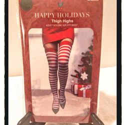 🎄 Candy Cane Stripe  🎄 Thigh Highs - Adult Size  (OSFM) *NIP*